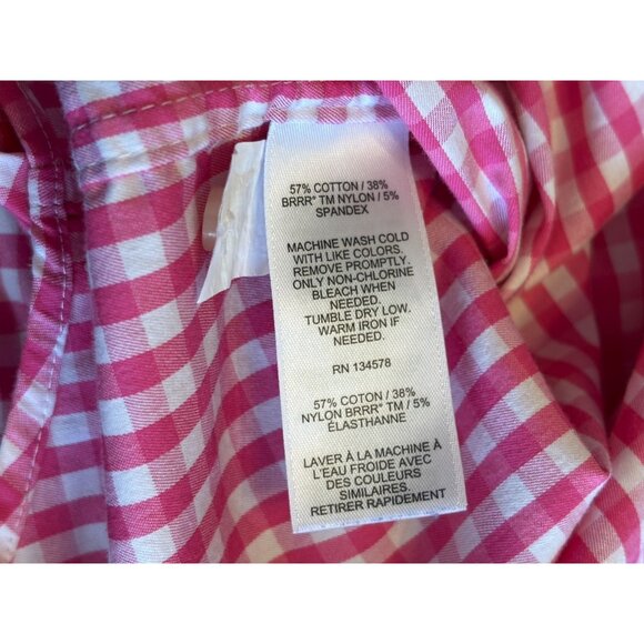 Vineyard Vines Shirt On-The-Go Performance Pink White Gingham Men XL Long Sleeve - Picture 9 of 13